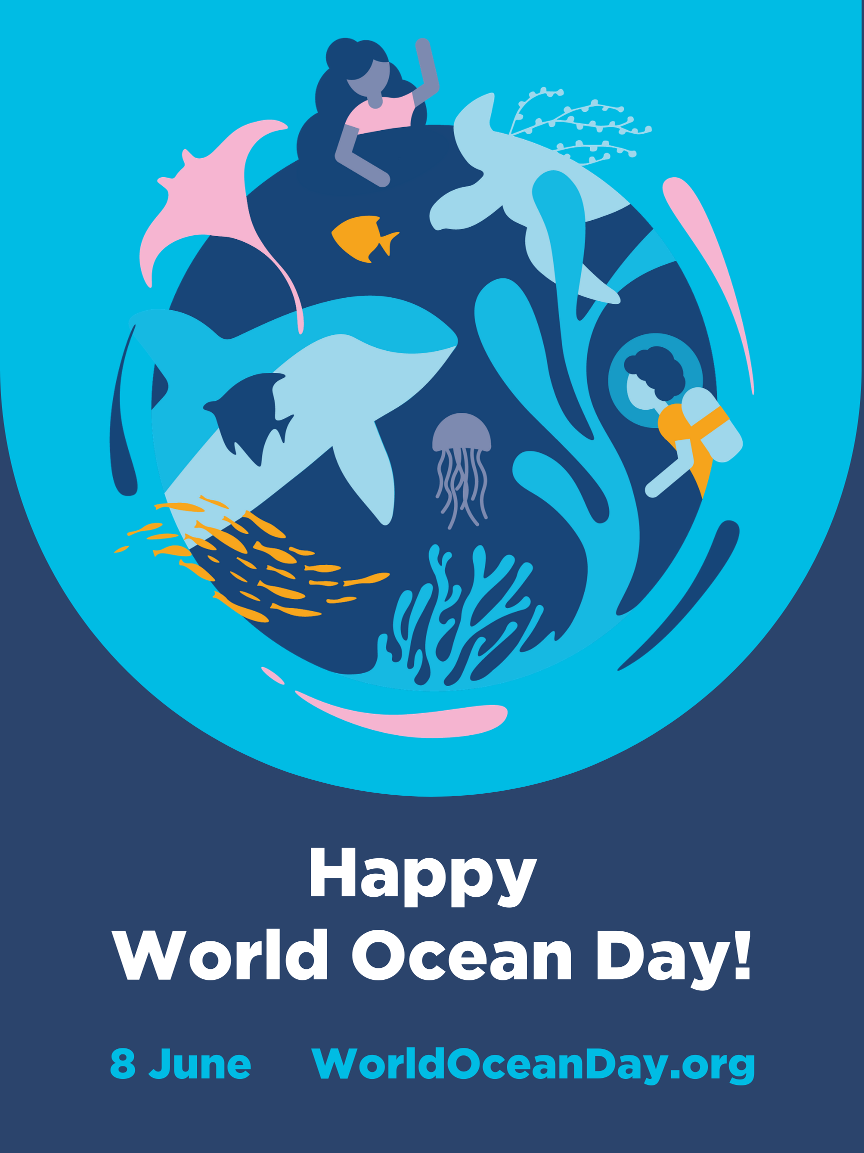 Happy World Ocean Day poster - English - World Ocean Day - World Ocean Day